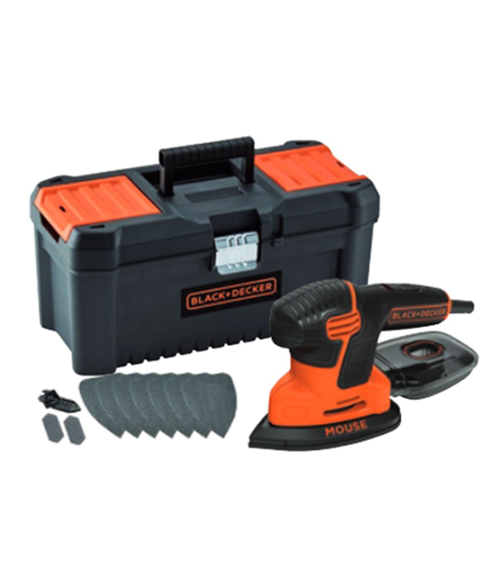 Lijadora detalle mouse Black&Decker KA2000 - 120w con 3 hojas de lija, 2 detalles de bolsa y transporte