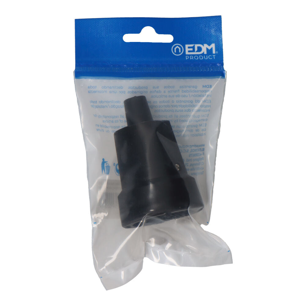 Rubber aerial base T/TL 10/16A 250V Black EDM E42103