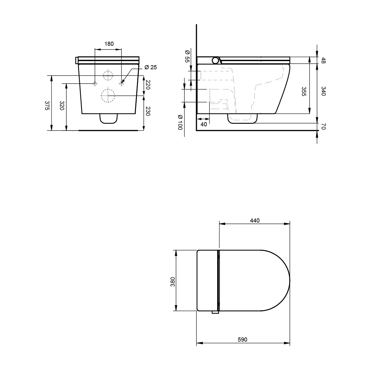 Inodoro Japonés con Smart Cleaning Mizubath Rada Suspendido Blanco