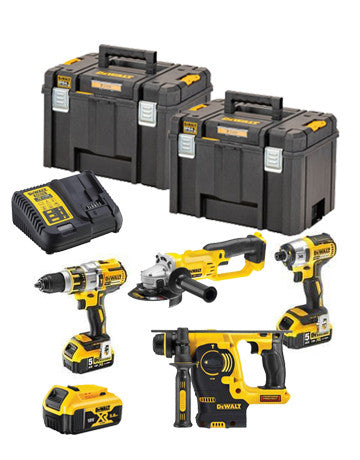 Set Dewalt DCK483P3T - DCH253 + DCD996 + DCF887 + DCG412 + 3 bat 5,0Ah + DCB115 + 2 TSTAK VI