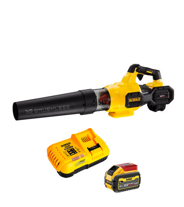 XR Flexvolt brushless axial blower with 54/18V 3/9Ah Dewalt DCMBA572N battery