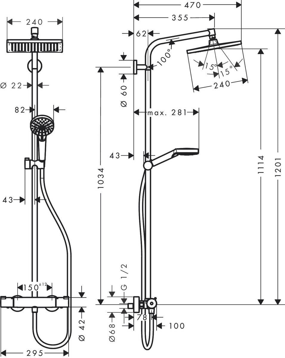 Showerpipe 240 1jet con termostato HANSGROHE - 3