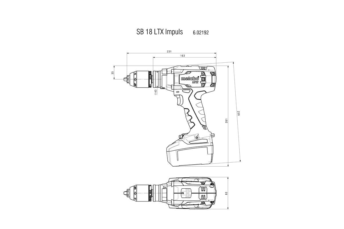 Taladro Atornillador de percusión de batería Metabo SB18LTX IMPULS METABO - 3