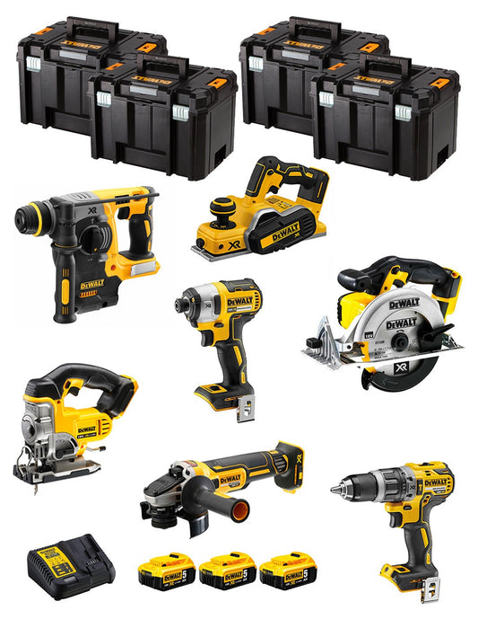 Kit Dewalt 7 herramientas + 3 bat 5ah + Cargador DCB115 + 4xTstak VI Kit DCK780P3