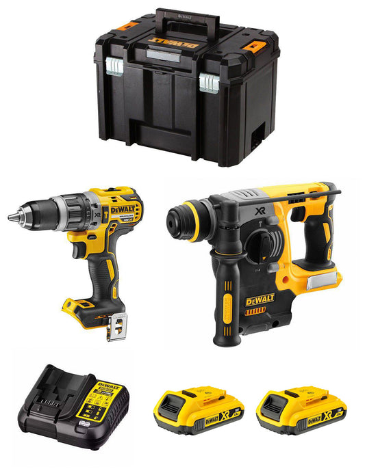 Dewalt Kit DCD796 Hammer Drill + DCH273 Hammer + 2bat 2Ah + charger + TSTAK VI DCK273D2