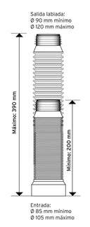 Manguito WC Extensible RWBE 1400L mini Wirquin 70721086 WIRQUIN - 3