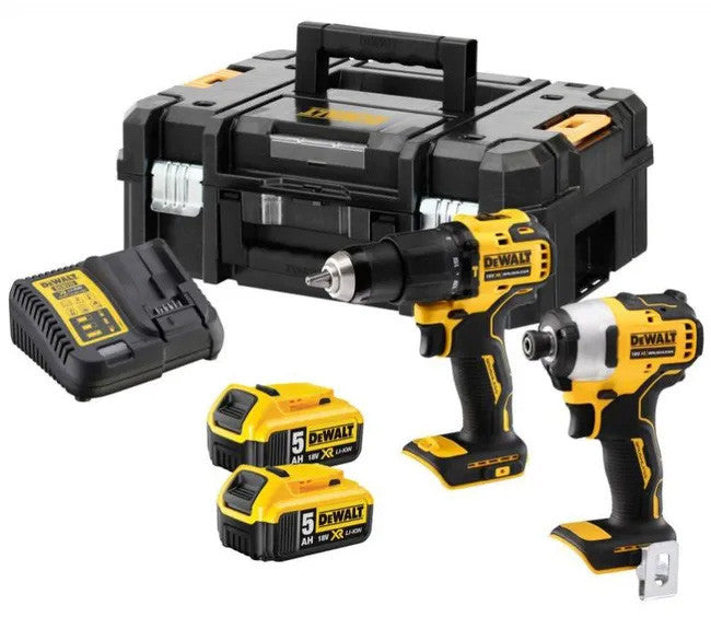 Kit Dewalt Taladro DCD709 + Atornillador de impacto DCF809 + 2bat 5Ah + cargador + Maletín TSTAK DCK2062P2T DEWALT - 1