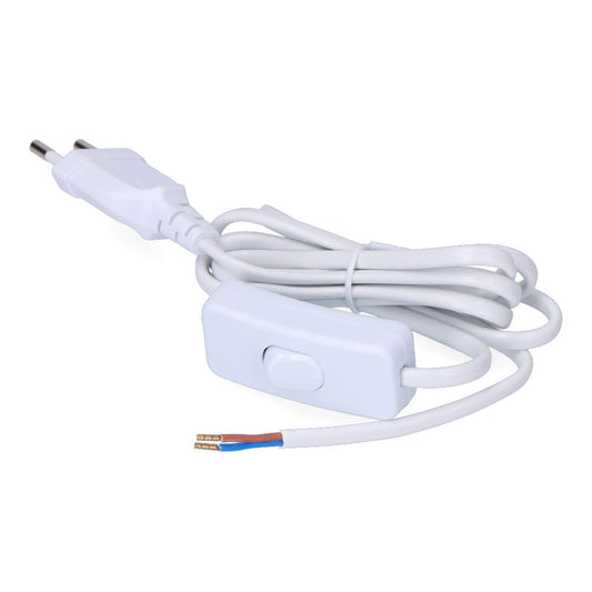 Conexión con interruptor 3A 1,5m 2x0,75mm manguera plana blanca EDM