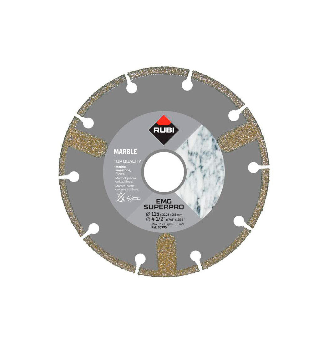 Disco Diamante Mármol Electrodepositado EMG SUPERPRO 115mm Rubi 30995  - 1