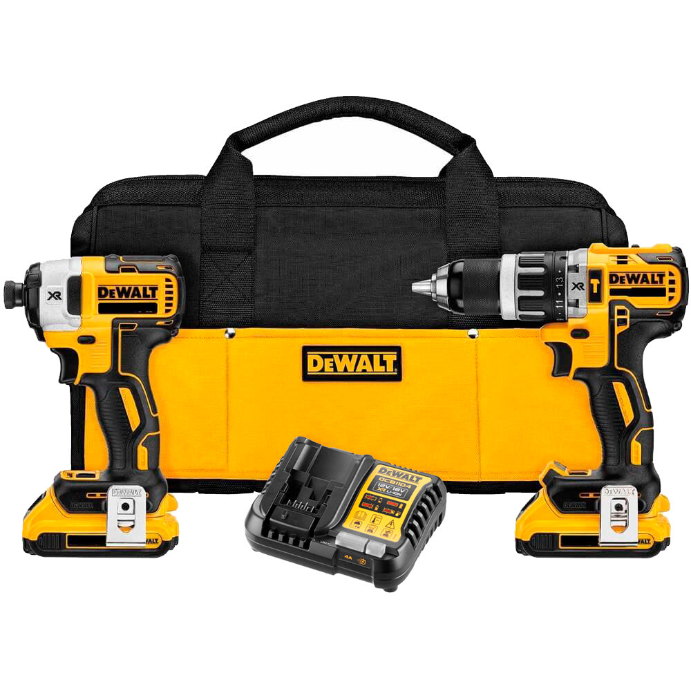 Set Dewalt DCK287D2 18V XR - Atornillador Impacto + Taladro percutor + Bolsa + 2 Baterias LI-ION 2,0Ah