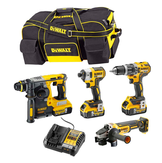 Power Kit Dewalt Hammer + Drill + Grinder + Impact Screwdriver DCK433P3