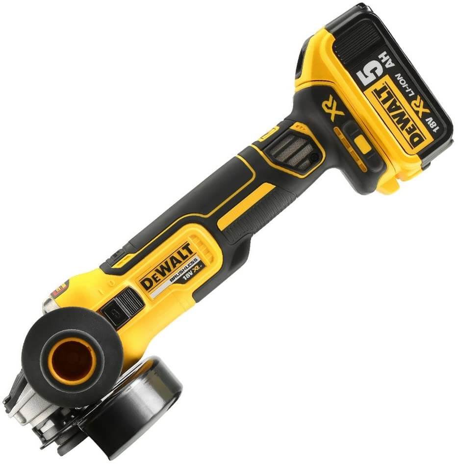 Amoladora 18V XR Sin Escobillas 125mm con 2 baterías 5Ah y maletín Dewalt DCG405P2