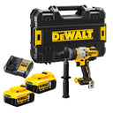 18V 95Nm brushless hammer drill with 2 5Ah batteries and Dewalt DCD999P2 case