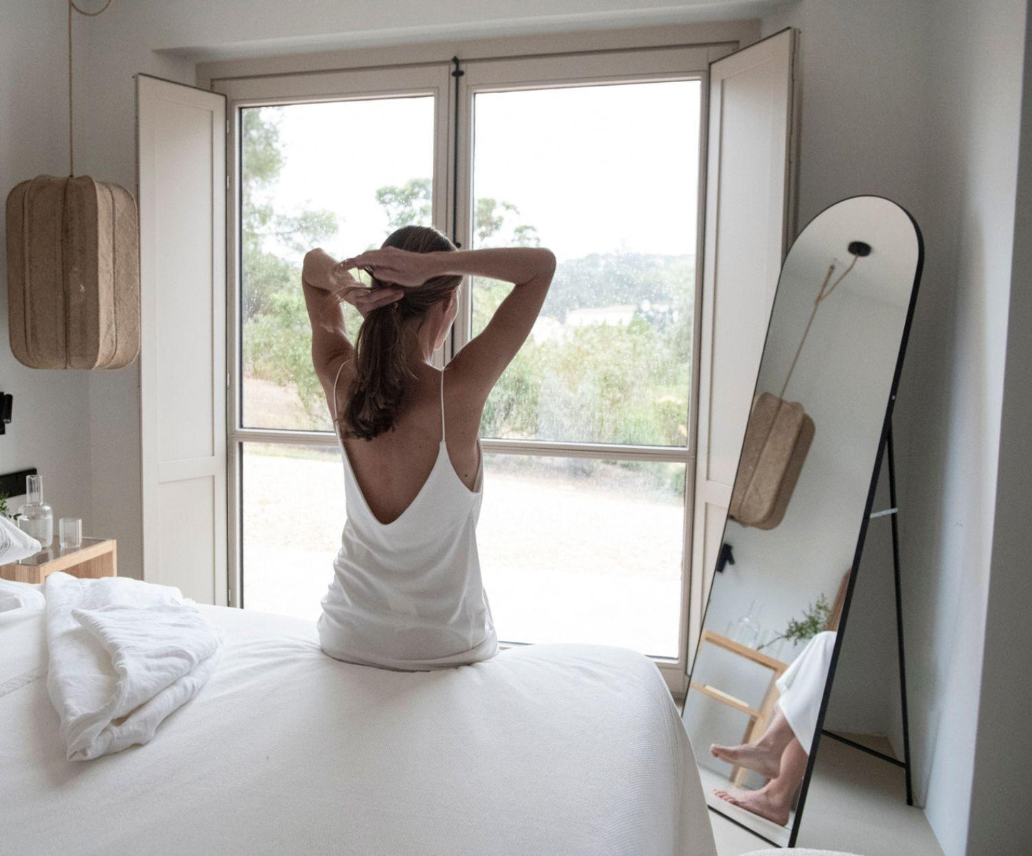 Andrea House Black Aluminum Floor Mirror 40x160cm