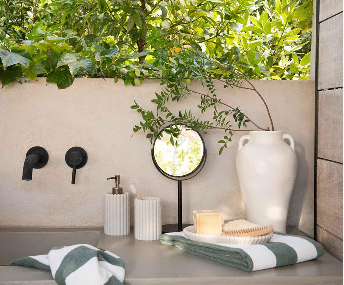 Andrea House 10x Magnifying Mirror, Matte Black with Stand