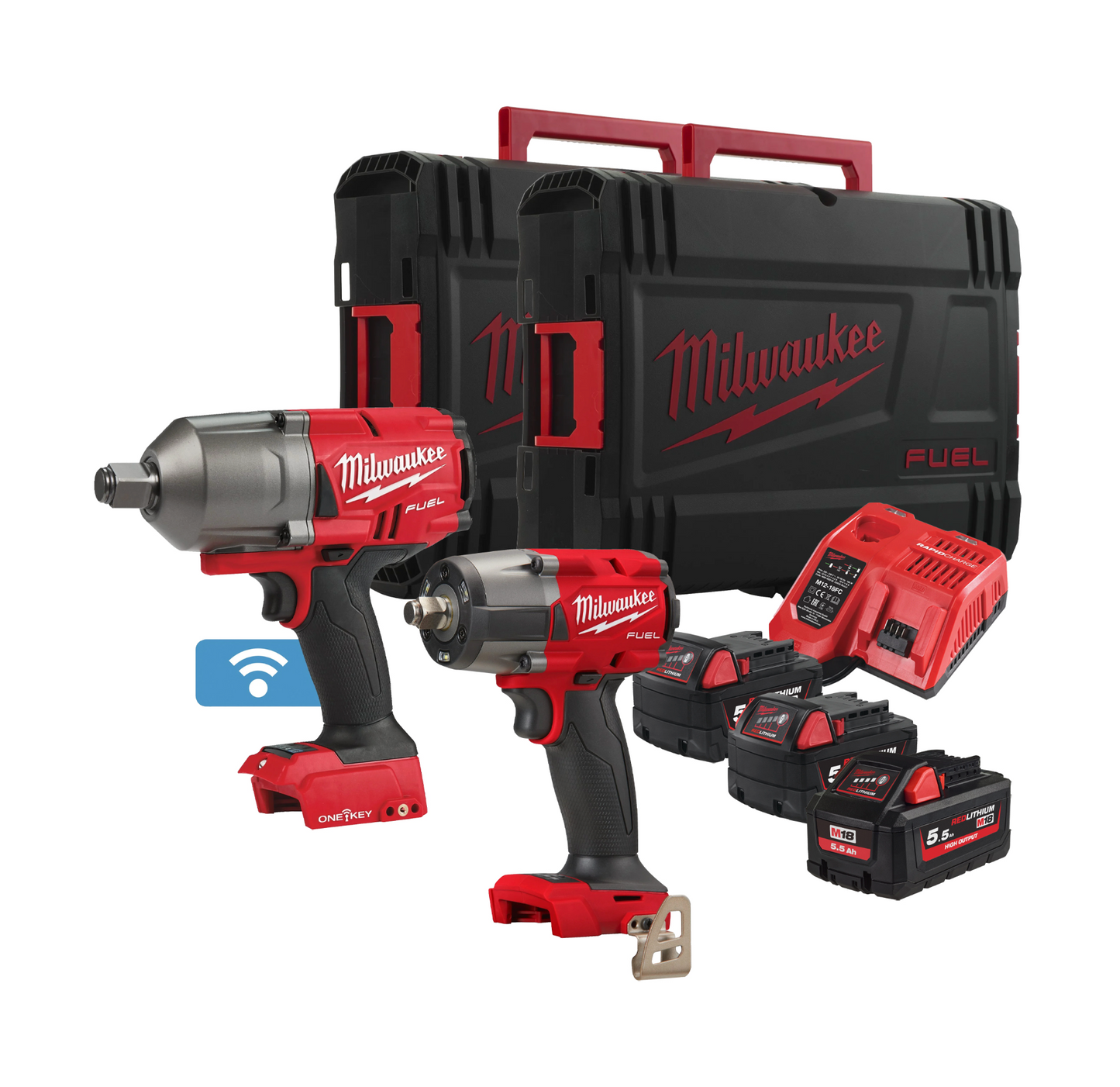 Powerpack impact wrenches + 3 5.5Ah batteries + Milwaukee M18 FPP2AS-553X