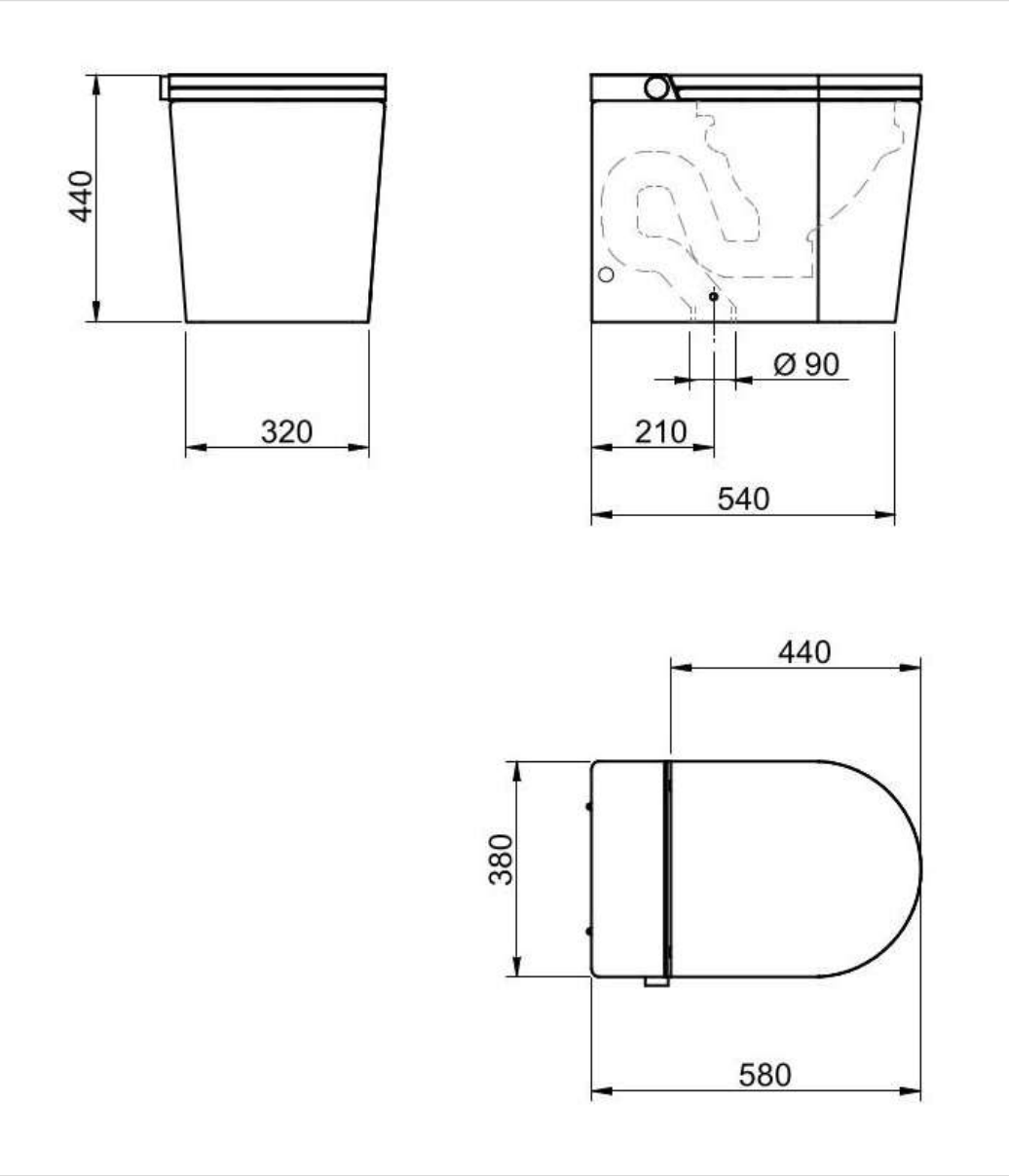Mizubath Rada Floor White Japanese Toilet with Smart Cleaning