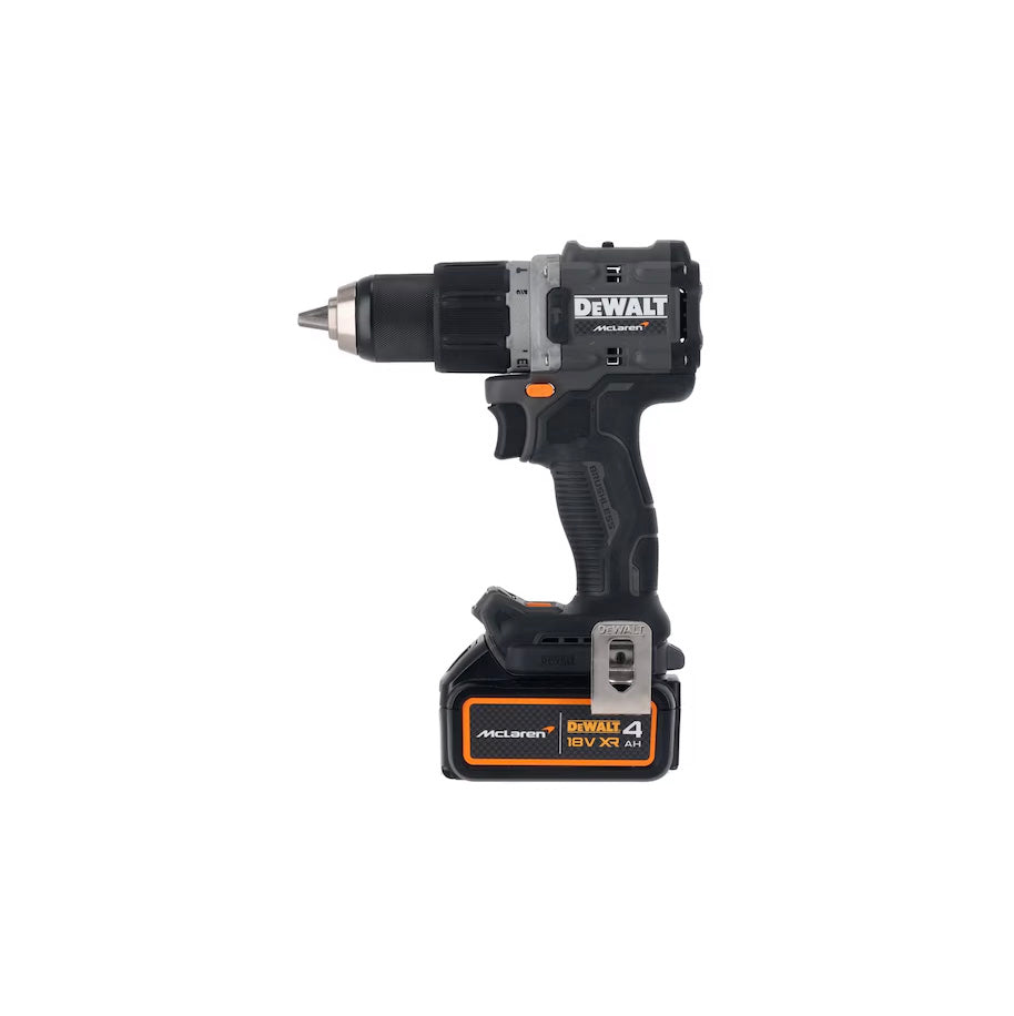 McLaren 18V 90Nm 13mm Hammer Drill with 2 x 4Ah Batteries + Dewalt DCD85MM2T Case