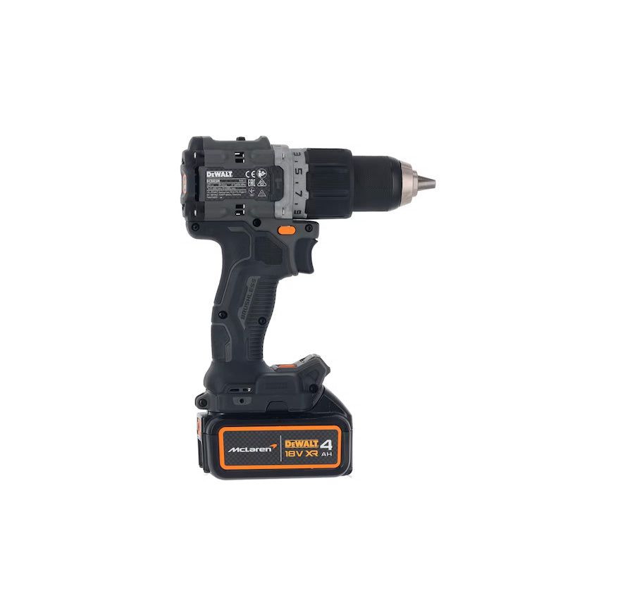 McLaren 18V 90Nm 13mm Hammer Drill with 2 x 4Ah Batteries + Dewalt DCD85MM2T Case