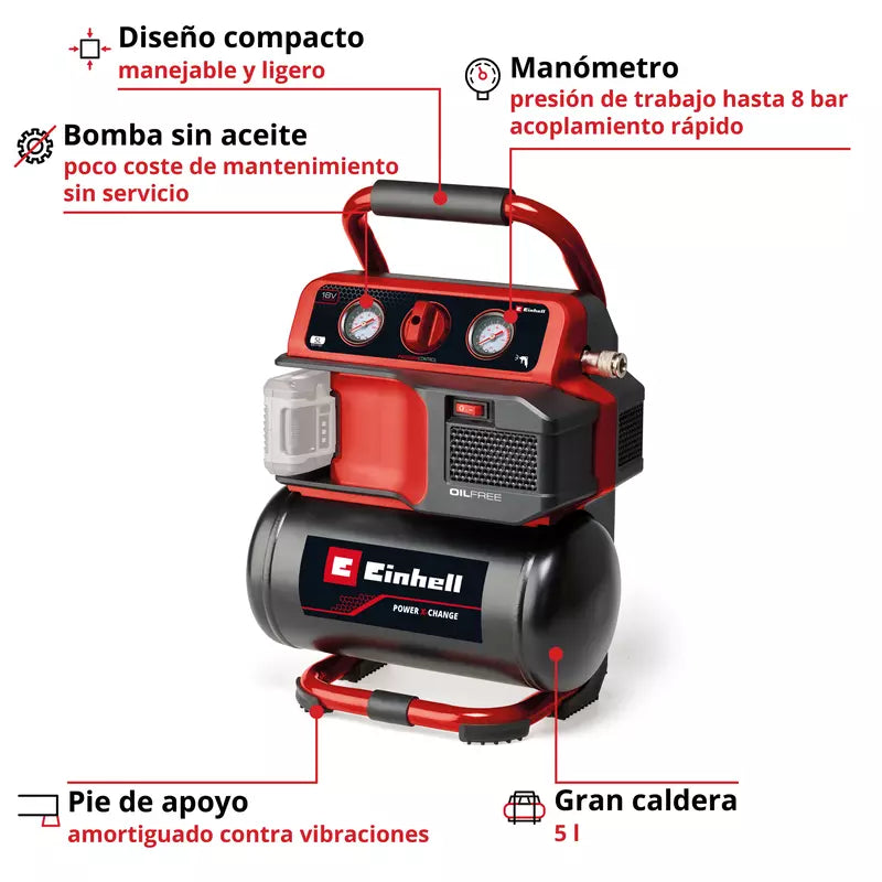 Compresor de aire a batería TE-AC 18/75 Li OF-Solo