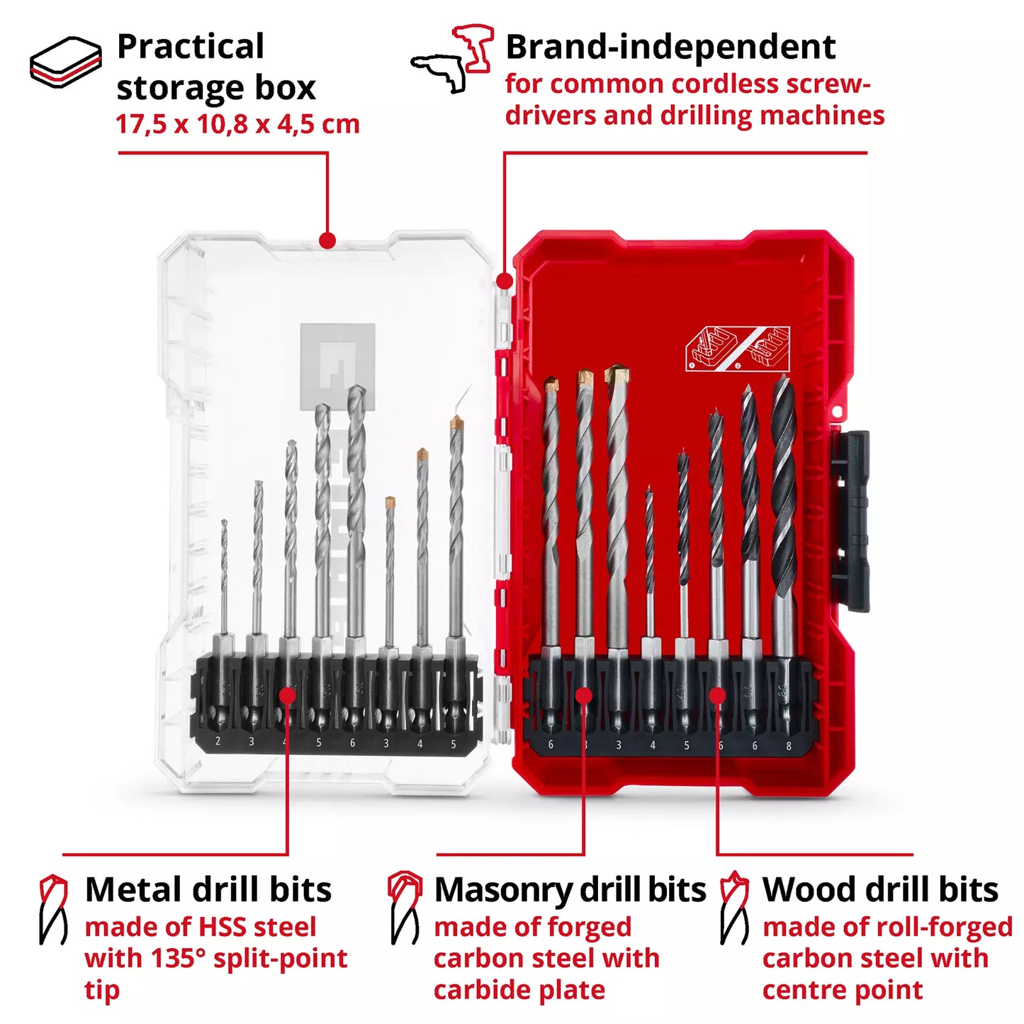 M-CASE LS 18-piece drill bit set Einhell 49108953