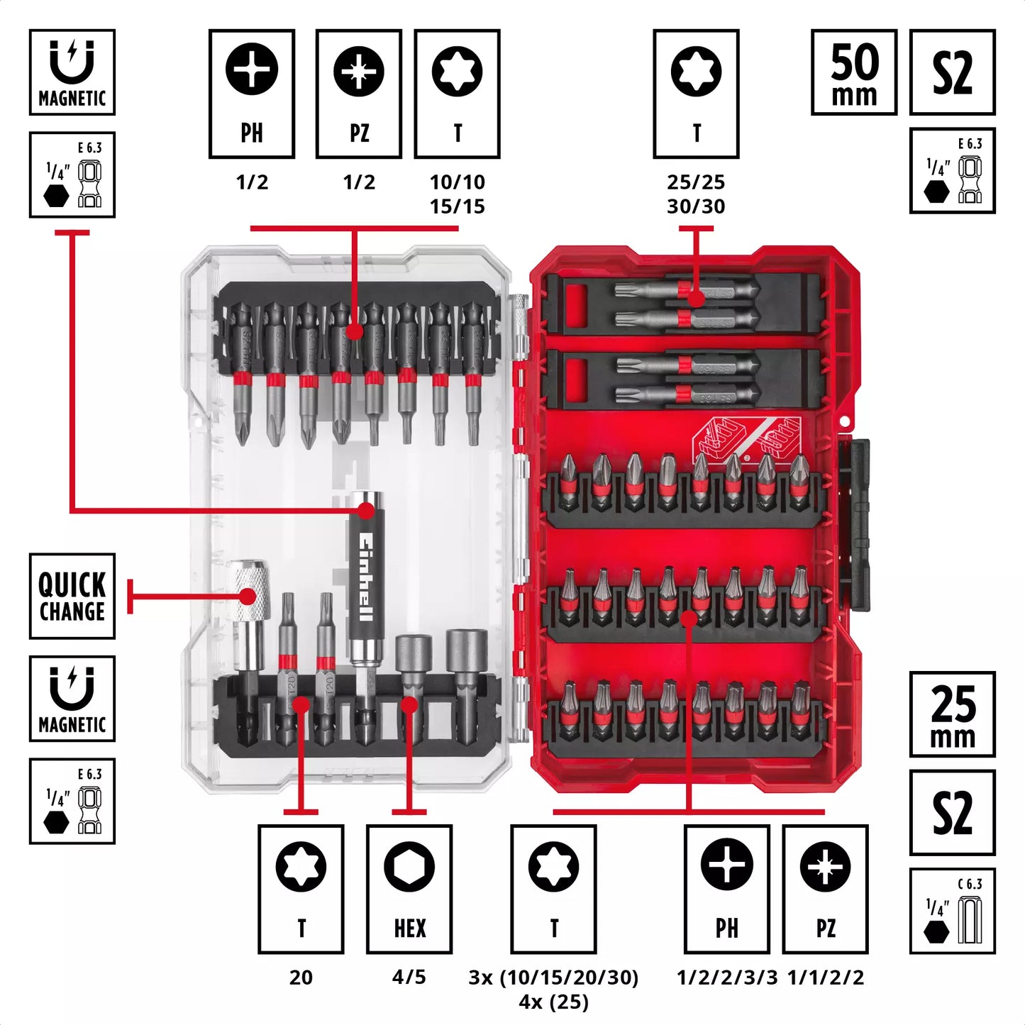 M-CASE LS 42-piece bit set Einhell 49118953