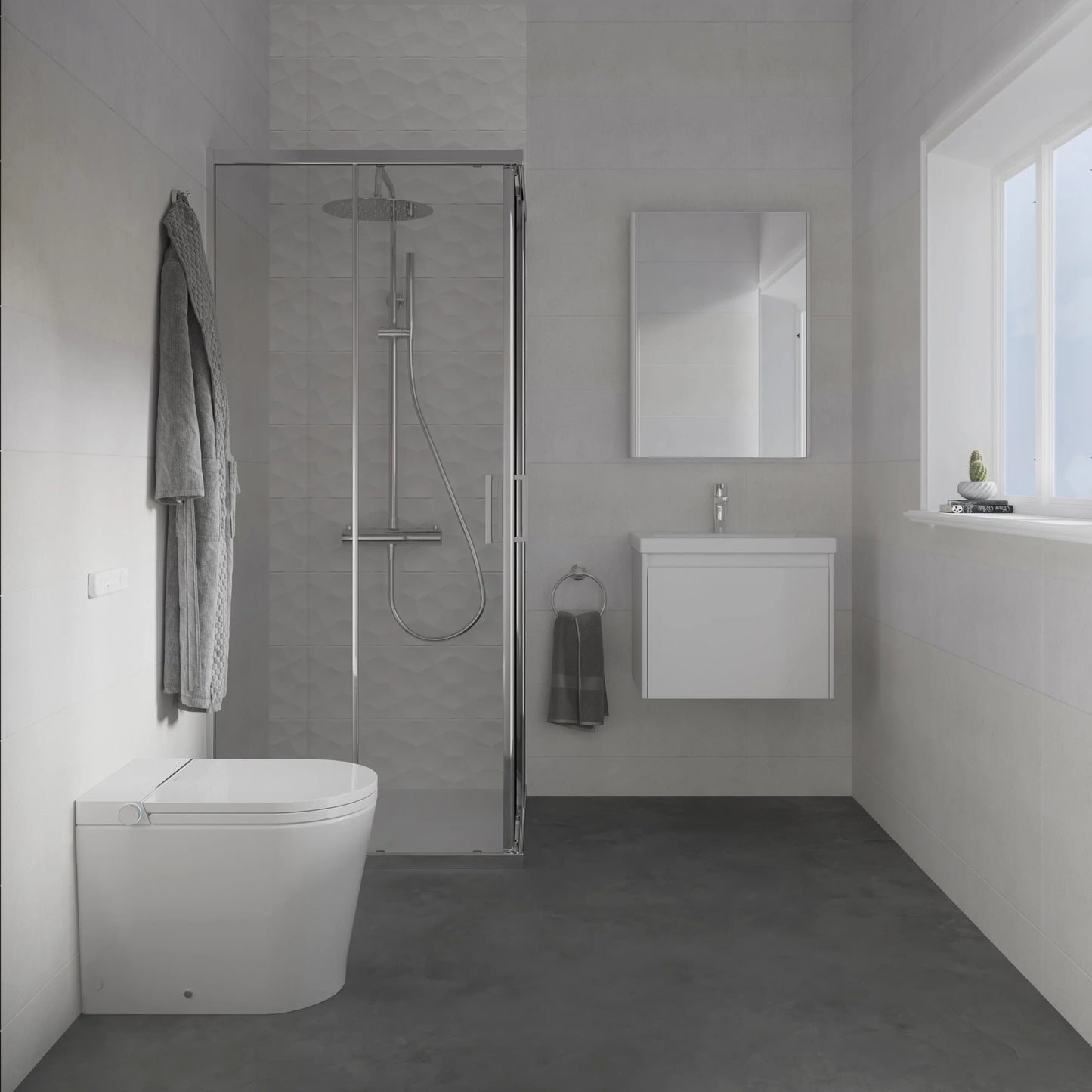Mizubath Rada Floor White Japanese Toilet with Smart Cleaning