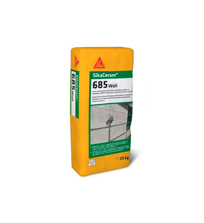 Mineral grout for ceramic grouting on facades, ETICS and swimming pools SikaCeram-685 Wall 25kg Sika