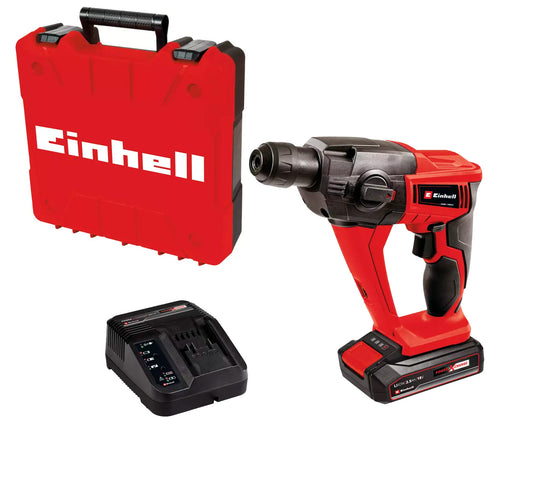 SDS-Plus 18V 1.2J Drill Hammer with 1.5Ah battery and Einhell TE-HD 18 Li Kit case