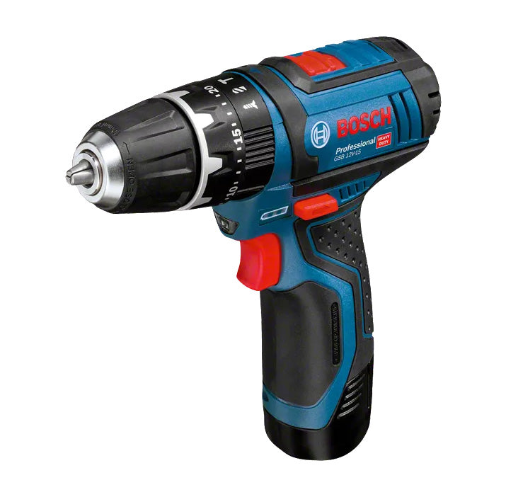 GSB 12V-15 drill + 2Ah bat + set of 25 bits + Bosch charger