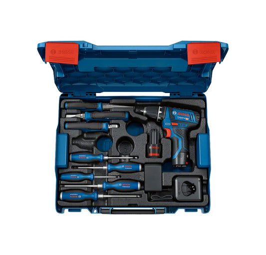 Set Atornillador GSR 12V-15 y herramientas manuales Pro Bosch